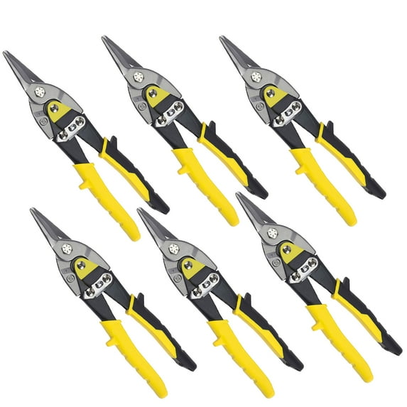 Wideskall 6-Pack Sheet Metal Aviation Tin Snips Straight Cutter