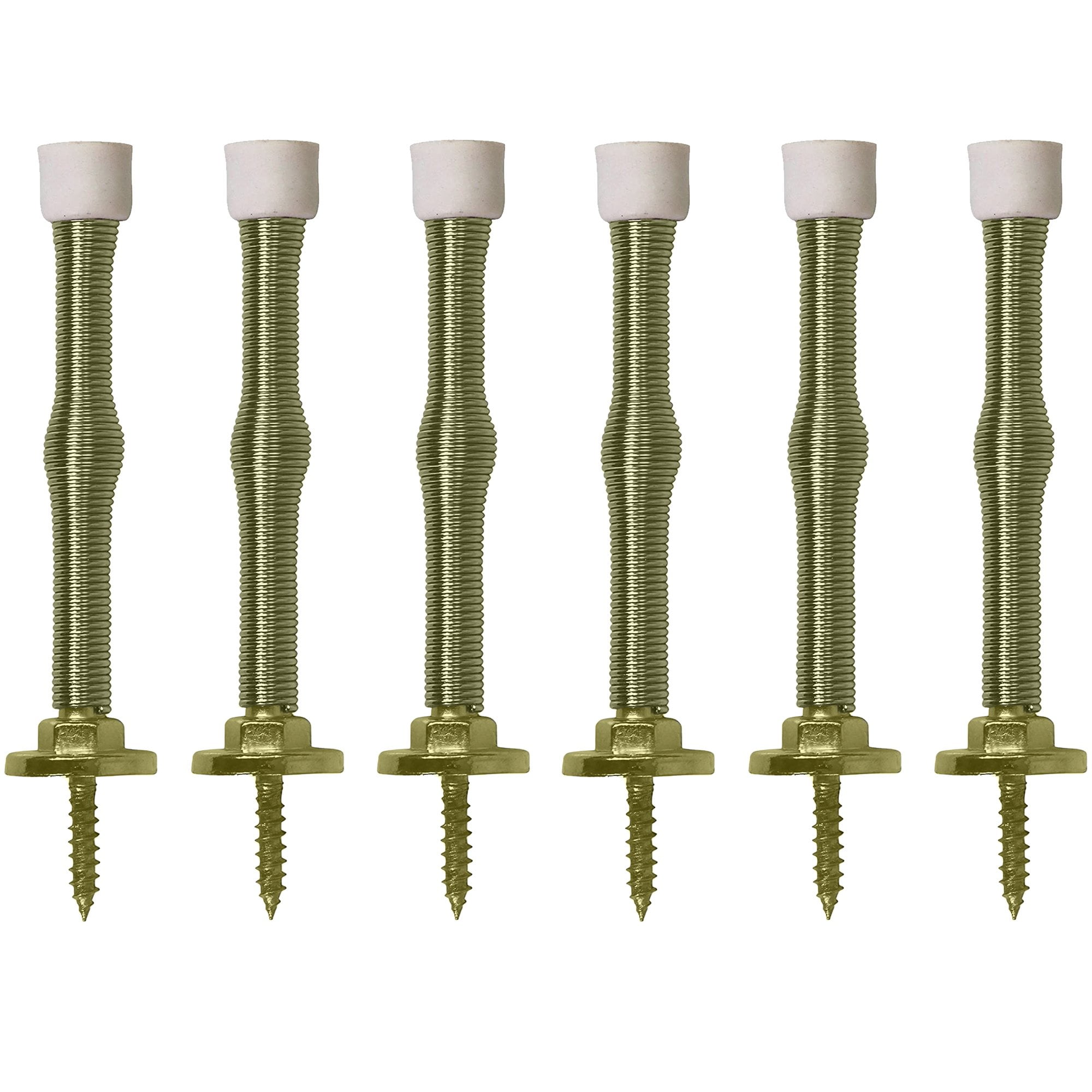 Wideskall 6 Packs Spring Door Stopper Spring Door Stop, Brass