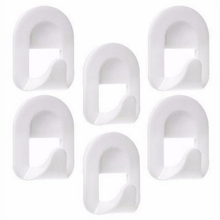Amtech White Plastic Self Adhesive Strong Sticky Removable Wall Door Hooks