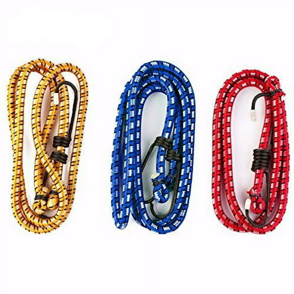 Wideskall 6 Pieces 30" inch Extra Long Bungee Cords with Hooks, Assorted Color