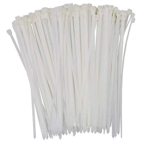 Wideskall 6" inch White Nylon Cable Zip Ties Self Locking 2.8 mm Tensile 30 lbs. Pack of 1000
