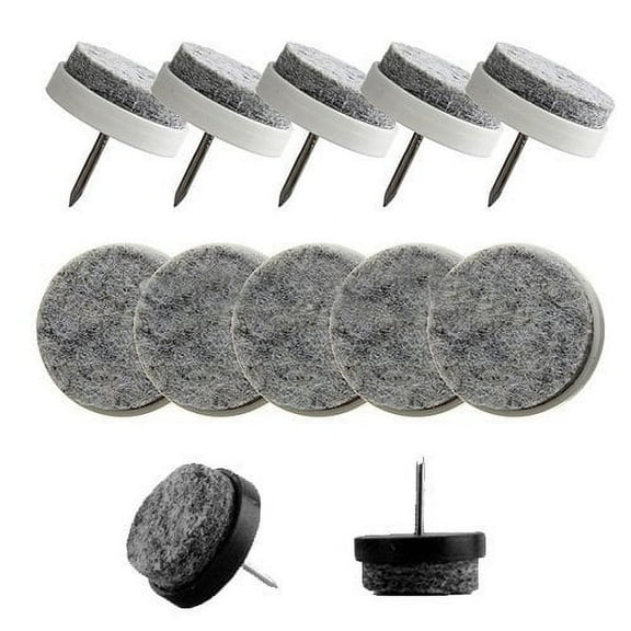 Wideskall 7/8" inch Diameter Heavy Duty Nail Furniture Pad Floor Protector Tack Glides Pack of 24