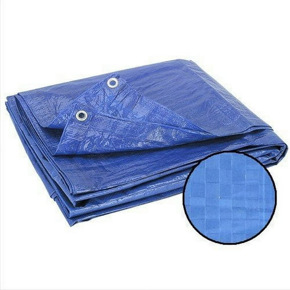 Wideskall 7' x 5' Sq Feet All Weather Light Duty Water Resistant Reinforced Cover Blue Tarp w/ Grommets