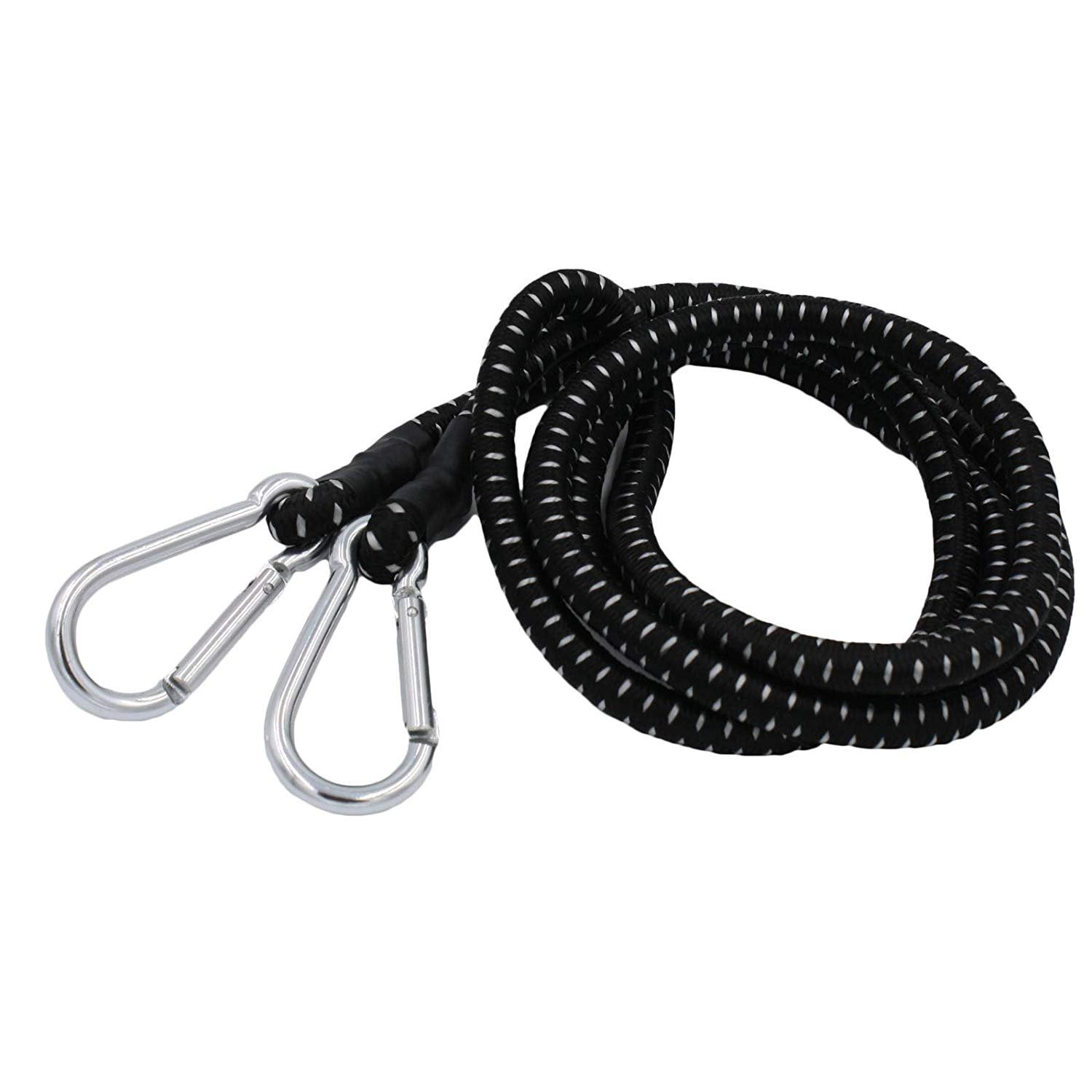 Wideskall 70 inch Heavy Duty Bungee Cord Black with 3 inch inch Carabiners Hooks Pack of 1, Size: 70 inch