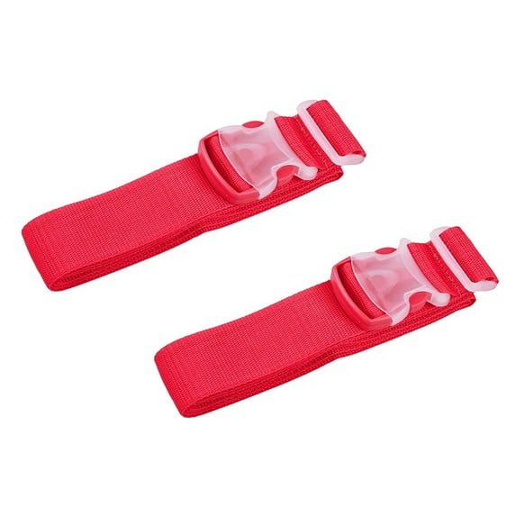 Wideskall 72" inch Adjustable Travel Suitcase Baggage Luggage Strap High Visibilit Red Color Belt Pack of 4