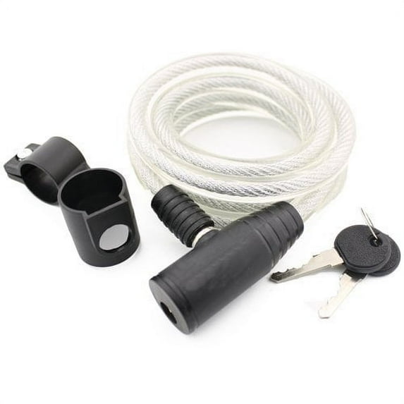 Wideskall 72" inch Extra Long Heavy Duty 12mm Cable Self Coiling Keyed Bicycle Bike Lock with Mount Clear