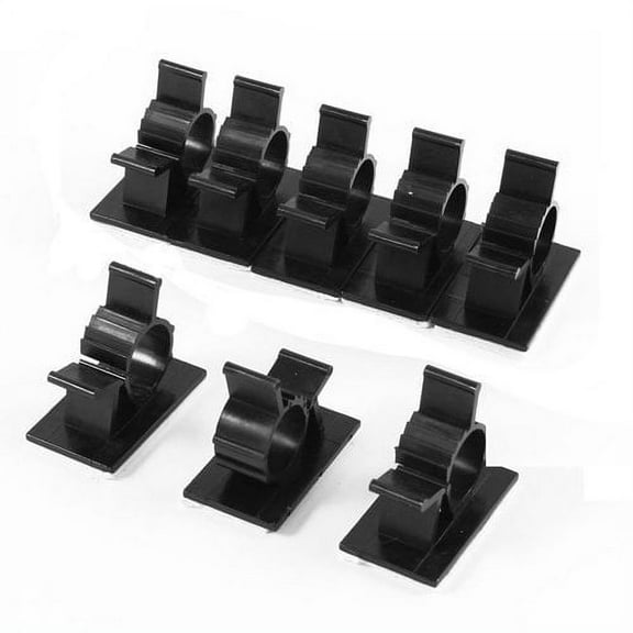 Wideskall 8 Pcs 1/2" inch Adhesive Black Nylon Adjustable Cable Clips Wire Clip Black