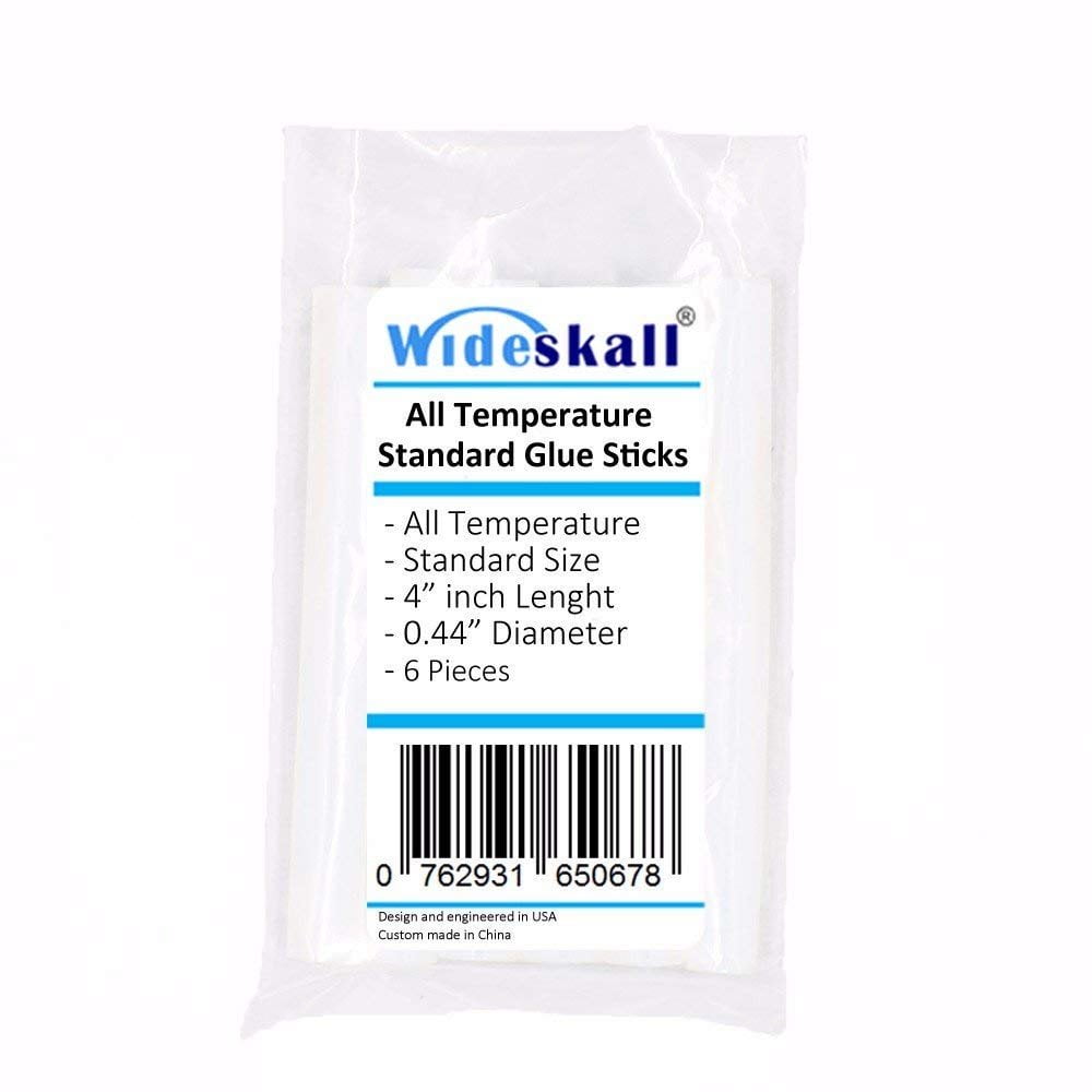 Wideskall All Temperature Standard Glue Sticks, 7/16" x 4" inch, Pack of 6