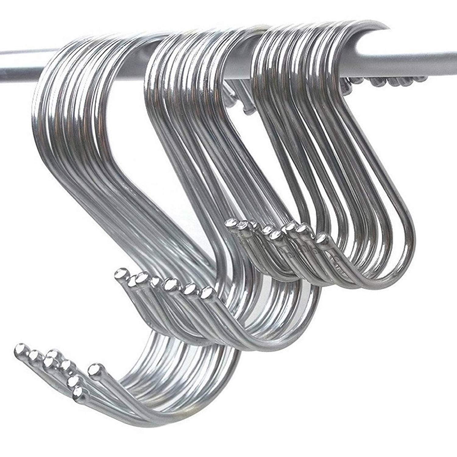 Wideskall Assorted Size Zine Plated Metal Steel S Hooks for Hanging