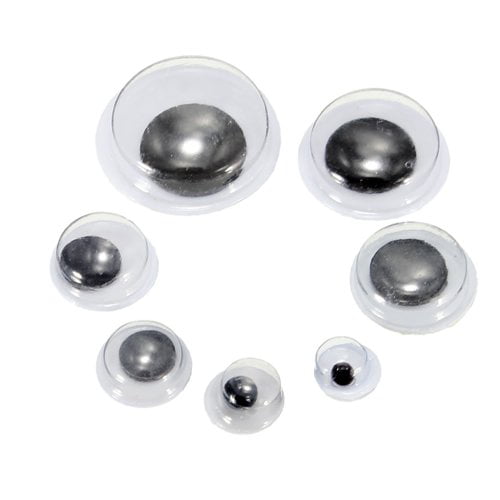 Wideskall Assorted Sizes Art Craft Wiggly Googly Eyes, 7 Sizes, Pack of 200