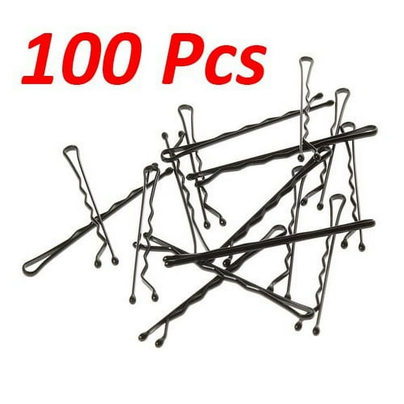 Wideskall Black 2" inch Regural Classic Style Bobby Pins Hair Grips Clips, 100 Count