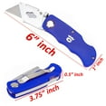 thumbnail image 1 of Wideskall Blue Folding Pocket Lockback Utility Knife with 5 Extra Blades, 1 of 4
