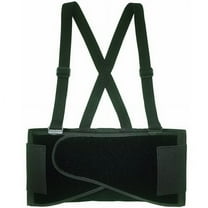 Wideskall Economy Elastic Back Brace Lumbar Support Belt Adjustable Straps - Black Small/Medium 28"-36" Waist