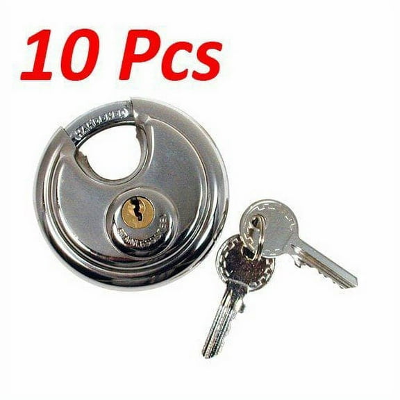 Wideskall Heavy Duty 2-3/4" inch Stainless Steel Disc Round Padlock Pack of 10