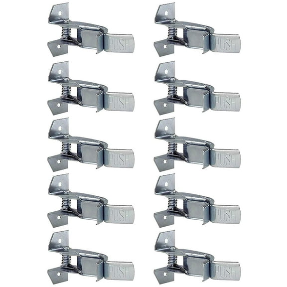 Wideskall Heavy Duty Metal Gaint Spring Grip Clamp Tool Hanger Wall Orgainzer for Garage Closet Brooms and Mops Wall Mount Holder Pack of 10