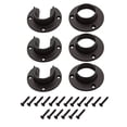 thumbnail image 1 of Wideskall Heavy Duty Stainless Steel Closet Pole Sockets Rod End Support with Screws Matt Black, 3 Sets, 1 of 4