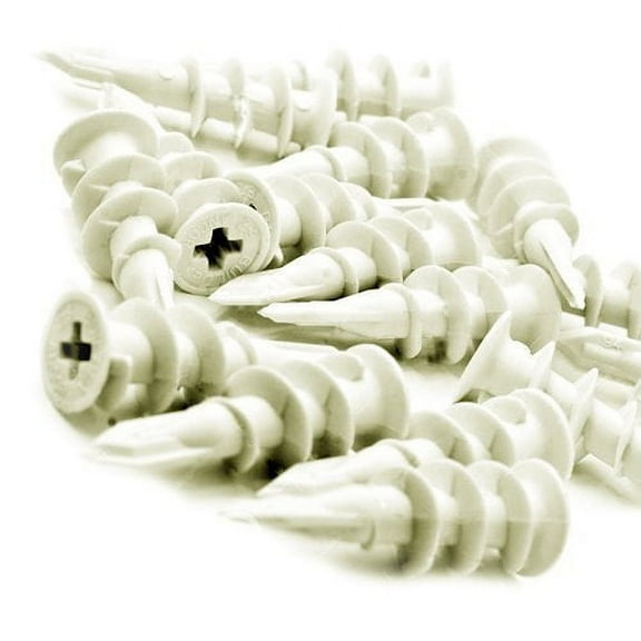 Wideskall Nylon Self Drilling Drywall Anchors Small for #6 - #8 Fastener Screws, Pack of 48