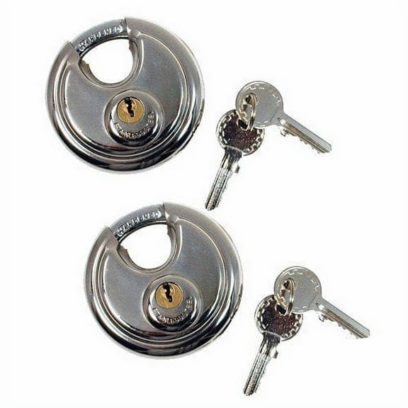 Wideskall Heavy Duty 2-3/4" inch Stainless Steel Disc Round Padlock Pack of 2