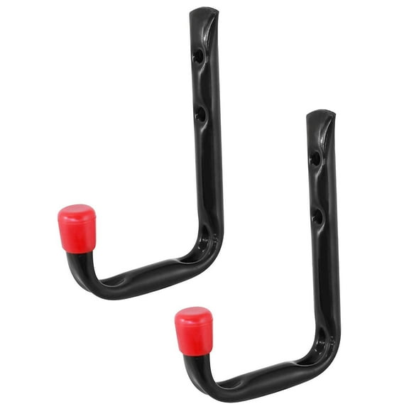 Wideskall Small Heavy Duty Metal Steel Wall Mount Garage Storage J Utility Hooks Pack of 2