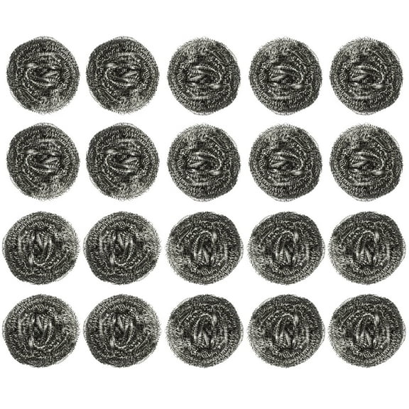 Wideskall Stainless Steel Kitchen Cleanging Sponges Scouring Pad Steel Wool Scrubbers Pack of 20
