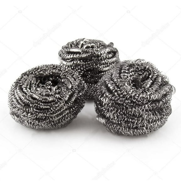 Wideskall Stainless Steel Kitchen Cleanging Sponges Scouring Pad Steel Wool Scrubbers Pack of 3