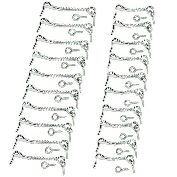 Wideskall Zinc Plated Wire Gate Hook and Eye Latch with Spring Lock