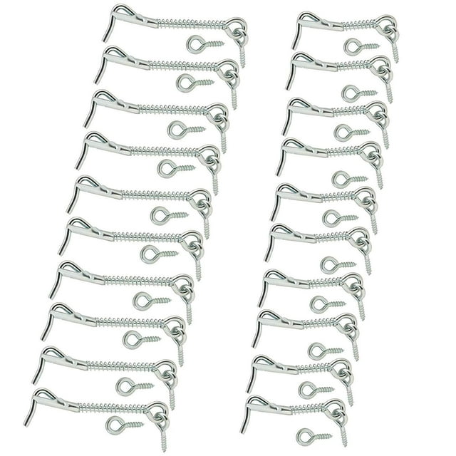 Wideskall Zinc Plated Wire Gate Hook and Eye Latch with Spring Lock