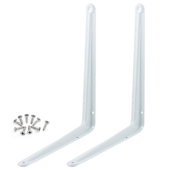 Wideskall metal 10" x 12" inch wall corner angle shelving shelf brackets, pack of 2