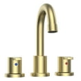 thumbnail image 1 of Widespread Bathroom Faucet, Drain Kit Included In Brushed Gold, 1 of 7
