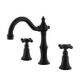 thumbnail image 1 of Widespread Faucet Cross Handle Bathroom Sink Faucet, Rustic Vessel Sink Faucet, 1 of 5