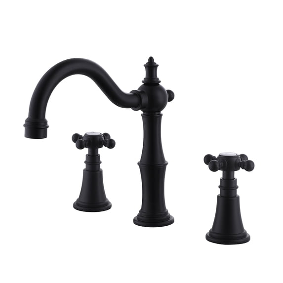 Widespread Faucet Cross Handle Bathroom Sink Faucet, Rustic Vessel Sink Faucet