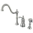 thumbnail image 1 of Widespread Kitchen Faucet With Brass Sprayer - Polished Chrome Finish, 1 of 1