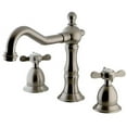 thumbnail image 1 of Widespread Lavatory Faucet with Cross Lever Handle & Brass Pop-Up, Satin Nickel, 1 of 1