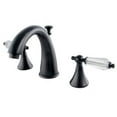 thumbnail image 1 of Widespread Lavatory Faucet with Crystal Lever Handle, Oil Rubbed Bronze, 1 of 1