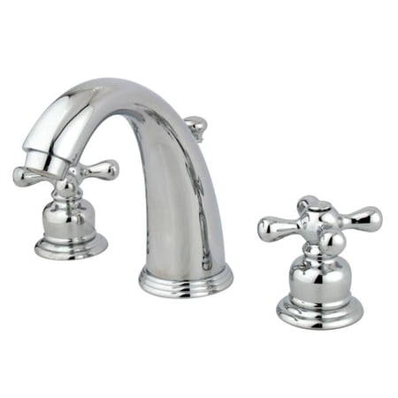 Widespread Lavatory Faucet with Metal Cross Handle, Chrome