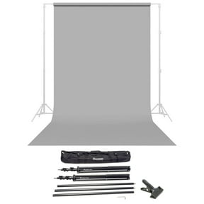 Savage Widetone Seamless Background Paper, 86" wide x 36' Focus Gray, #60 - Bundle With Flashpoint 10' Background Support System Air Cushioned, Flashpoint Clip Clamp with 2" Jaw