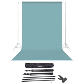 Savage Widetone Seamless Background Paper, 86" wide x 36' Sky Blue, #2 - Bundle With Flashpoint 10' Background Support System Air Cushioned, Flashpoint Clip Clamp with 2" Jaw