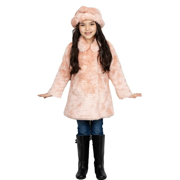 Widgeon Girls Faux Fur Jacket Outwear Coats Female, Blush, Size: 5