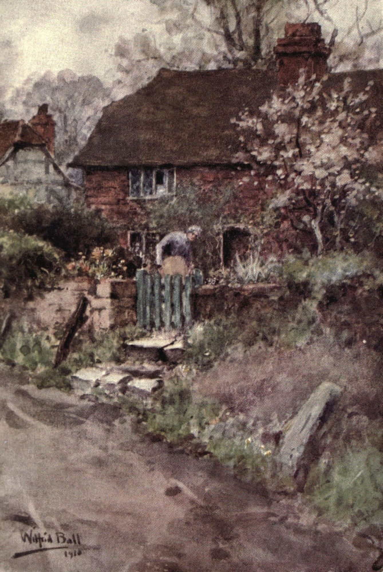 Widow Teape at her garden hatch Canvas Art - Wilfrid Ball (18 x 24)