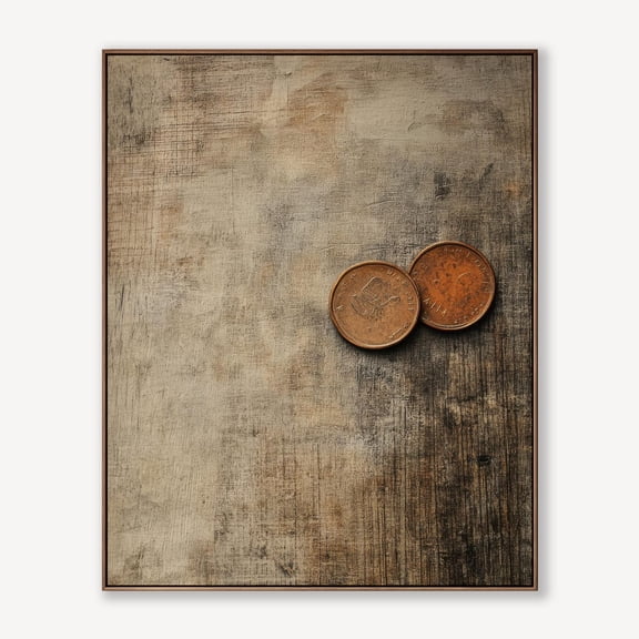 Widows Mite Christian Bible Study Decor, Two Small Coins Wall Art Print