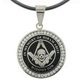 thumbnail image 1 of Widows Sons STEEL Masonic Freemason Pendant Necklace. Skull Compass.Hiram Abiff, 1 of 1