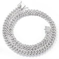 thumbnail image 1 of Width 12MM Iced Out Miami Cuban Link Chain for Men, 16-24 Inch Sparkling Mens Chain Necklace, Solid Thick Big Hip Hop Cuban Link Chains, Gift Box Included, 1 of 8