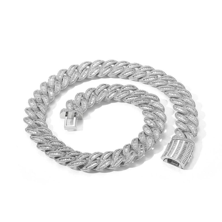 Width 15-20mm Big Iced Out Cuban Link Chain, Extra Shiny Hip Hop