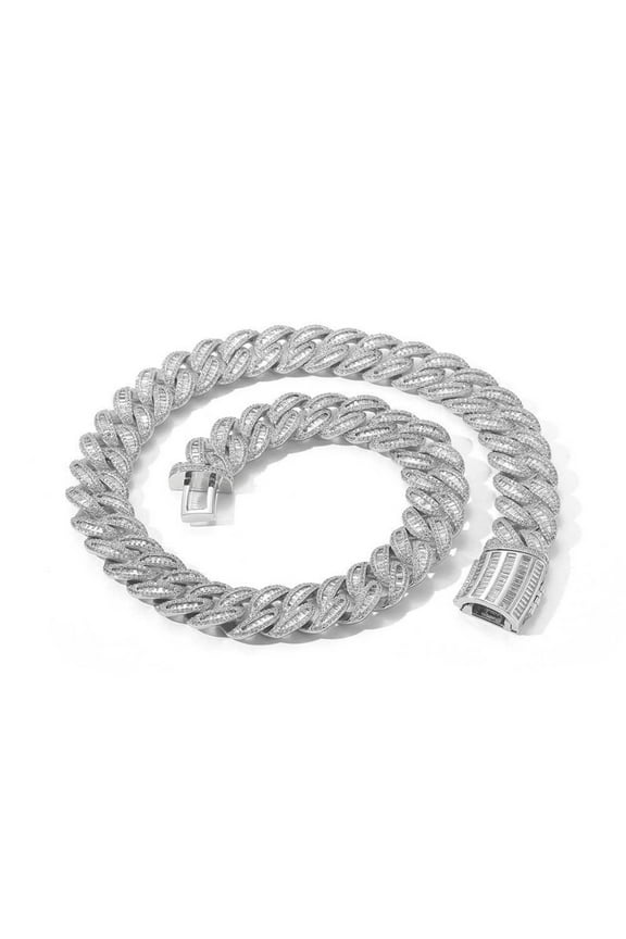 Width 15-20mm Big Iced Out Cuban Link Chain, Extra Shiny Hip Hop Cuban Link Chain for Men, Solid Thick Mens Miami Cuban Link Necklace, 16-24 Inches - Gift Box Included