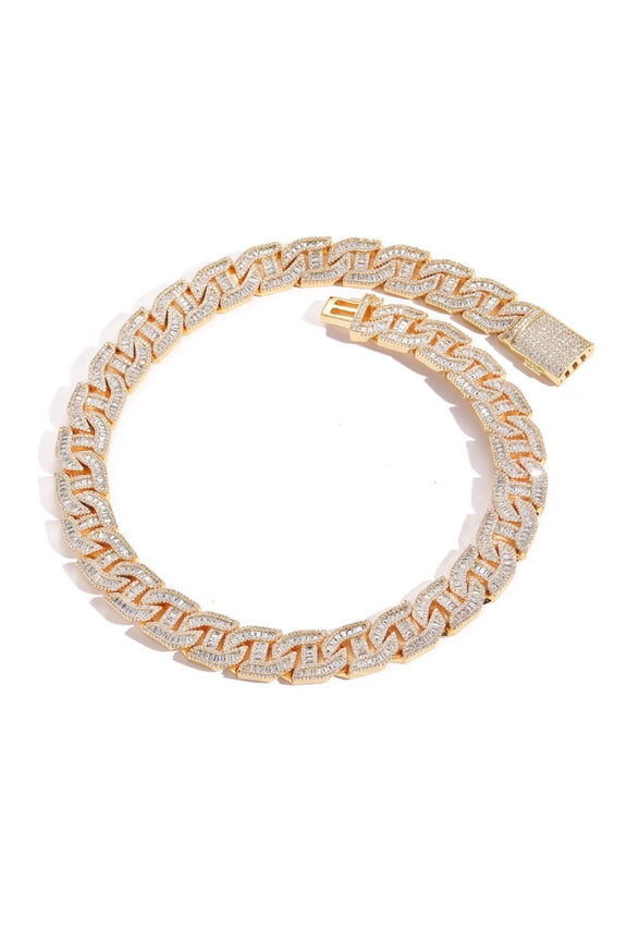 Width 16mm Hip Hop Cuban Link Necklace, Extra Shiny Iced Out Men Cuban Link Chain, 16-24 Inch Solid Thick Big Miami Cuban Link Chain for Men - Gift Box Included