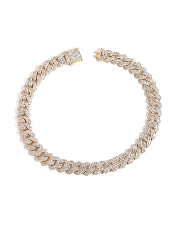 Width 19mm Extra Shiny Hip Hop Cuban Link Chain for Men, Big Iced Out Mens Cuban Link Chain, 16-24 Inch Solid Thick Miami Cuban Link Necklace, Gift Box Included