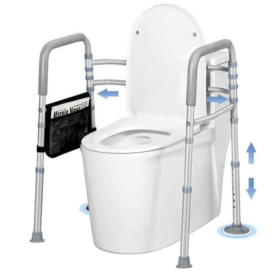 Width & Height Adjustable Toilet Safety Rail - Toilet Seat Risers for ...