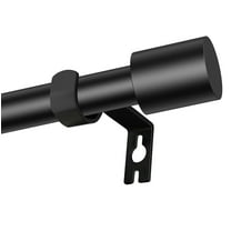 Widyana Black Curtain Rods for Windows 5/8" Diameter 30 to 84 inches with Adjustable Brackets
