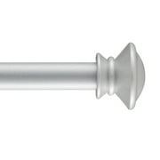 Widyana Silver Curtain Rods for Kitchen/Windows 30 to 72 inches Adjustable, 5/8" Diameter