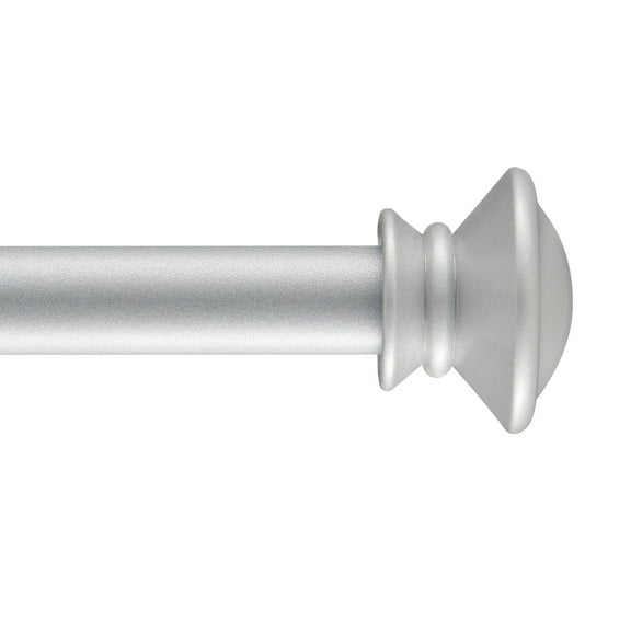 Widyana Silver Curtain Rods for Kitchen/Windows 30 to 72 inches Adjustable, 5/8" Diameter